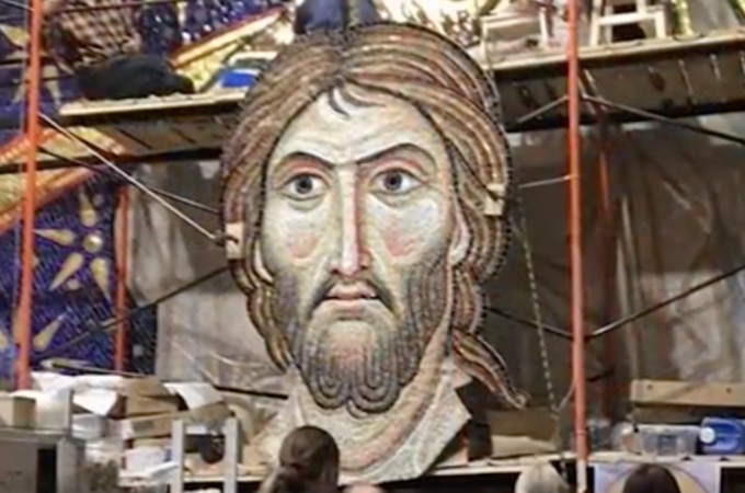 11-ton mosaic of Jesus installed in St Sava's Cathedral in Serbia