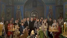 Poroshenko records his Christmas address to the Orthodox in the UOC KP temple
