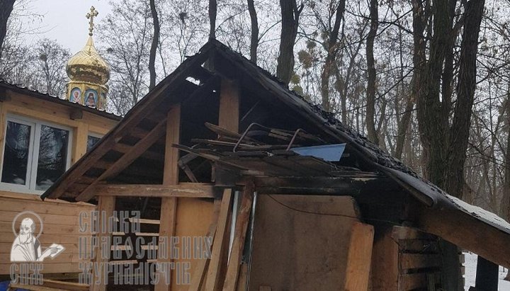 On the night of March 14, unknown persons committed an arson on the territory of the church of the UOC in Kiev