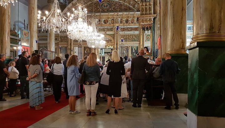 The service of Patriarch Bartholomew in the church of St. Phocas in Istanbul