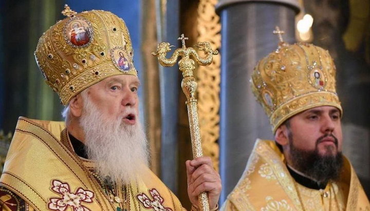 The head of the UOC KP Filaret Denisenko and the head of the OCU Epiphany Dumenko. Photo: Facts