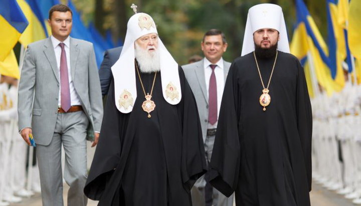 Head of the UOC KP Filaret Denisenko and head of the OCU Epiphany Dumenko. Photo: Svoboda Radio