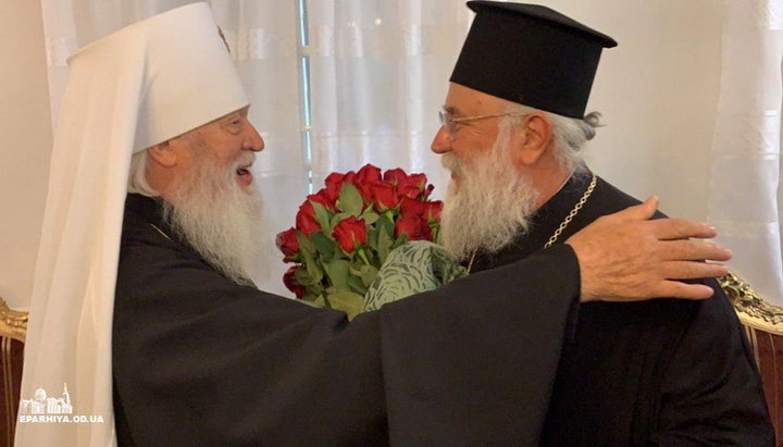 Meeting of Metropolitan Nektarios (Dovas) of Kerkyra with Metropolitan Agafangel of Odessa and Izmail. Photo: eparhiya.od.ua