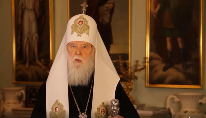 Head of the UOC-KP Filaret Denisenko. Photo: Facebook video screenshot