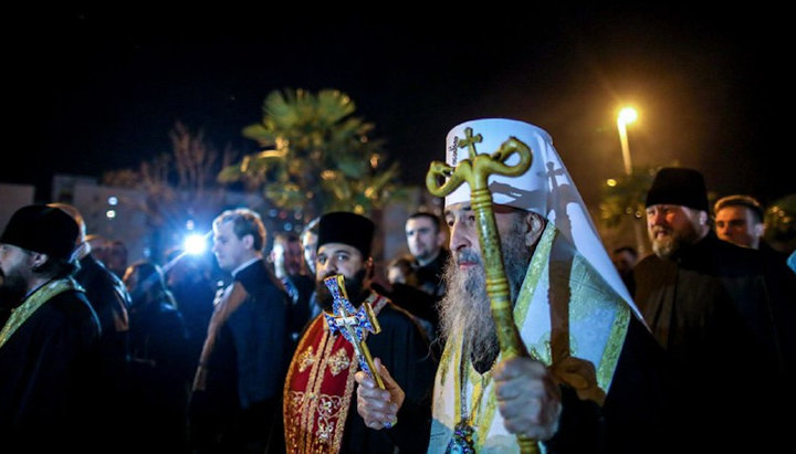 His Beatitude Metropolitan Onuphry during the cross procession in the capital of Montenegro, Podgorica. Photo: UOJ