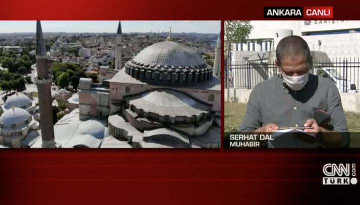 Hagia Sophia on CNN TURK. Photo: a screenshot of the CNN TURK channel