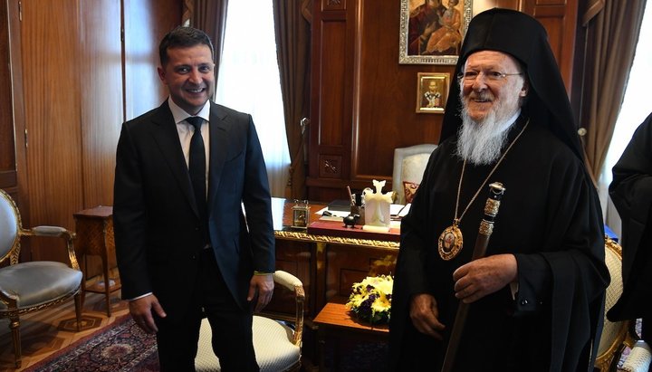 Vladimir Zelensky and Patriarch Bartholomew. Photo: Regnum