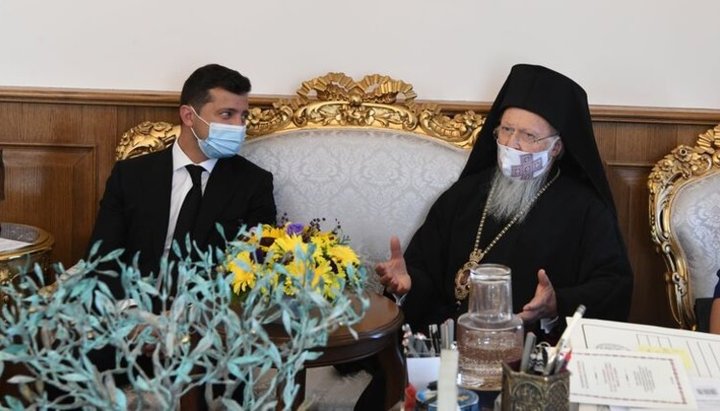 Meeting of Vladimir Zelensky with Patriarch Bartholomew, 16.10.20. Photo: ec-patr.org