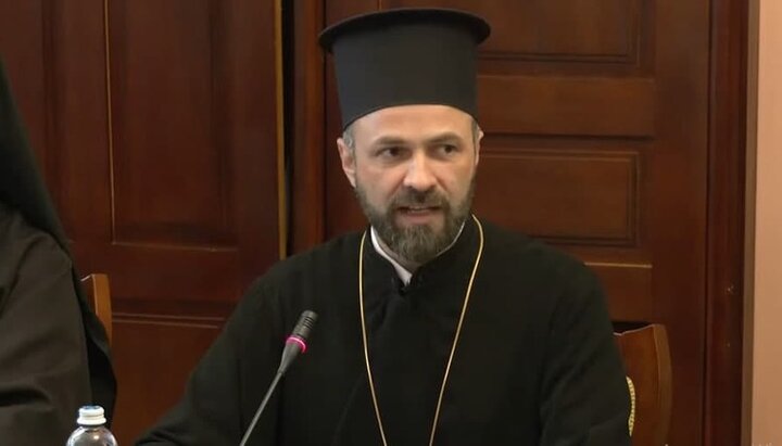 Exarch of Phanar to Ukraine, Bishop Mikhail (Anischenko). Photo: a screenshot of the Zhyve.tv broadcast