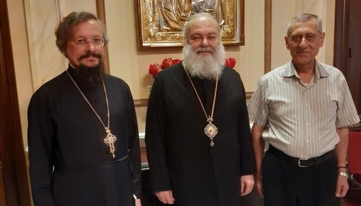 The Patriarch of Antioch met with the representative of Patriarch Kirill. Photo: ruspodvorie.wordpress.com