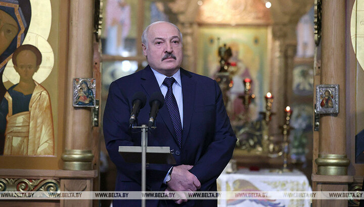 Alexander Lukashenko at the Church of St. Optina Elders in Minsk. Photo: belta.by