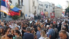 Thousands of believers march against gay pride parade in Belgrade