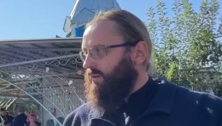 Archpriest Alexy Hodun, rector of the Intercession parish of the UOC in Bortnychi. Photo: a video screenshot of the UOJ