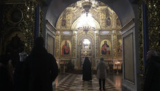 Empty Dormition Cathedral of Lavra during 