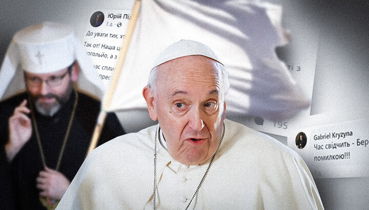 Who stands under the "white flag" of the Pope. Photo: UOJ