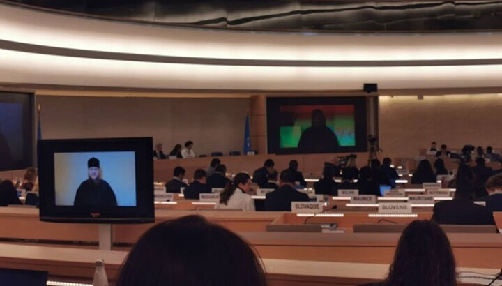 Metropolitan Theodosiy speaks at the UN session. Photo: protiktor.com