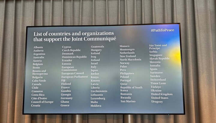 List of countries that signed the final communiqué of the peace summit. Photo: Strana