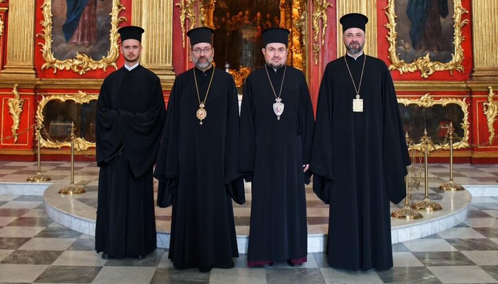 Delegates of the Phanar at St. Andrew's Church in Kyiv on August 21, 2024. Photo: Stavropigiainua's Facebook