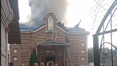 In Nikopol, a UOC сhurch burns down as a result of Russian attack