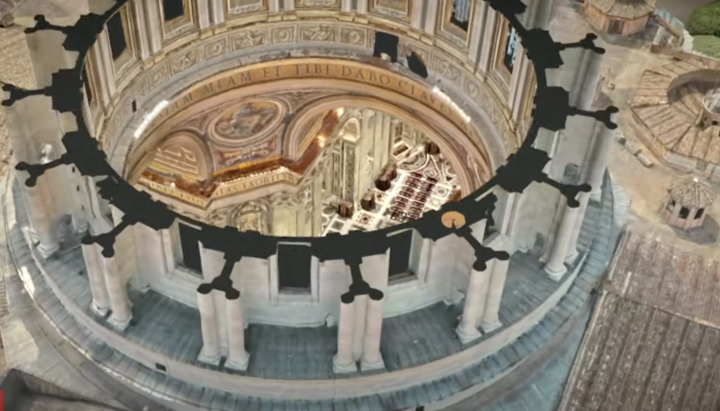 Digital Twin of St. Peter’s Basilica. Photo: Screenshot from VatikanNews Channel