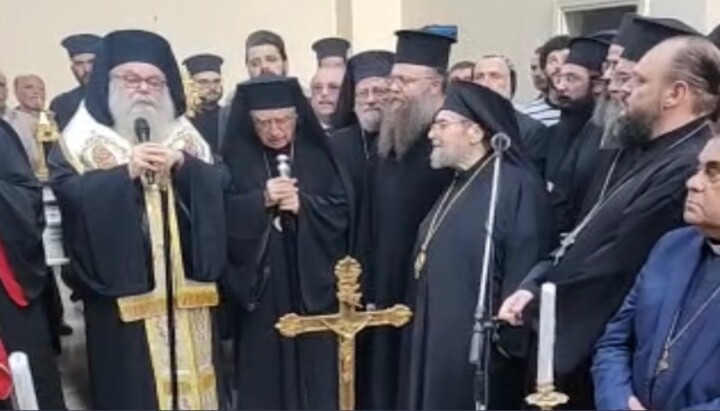 Screenshot from the Patriarchate of Antioch and All the East's Trisagion prayer service livestream. Photo: Antioch Patriarchate/Facebook