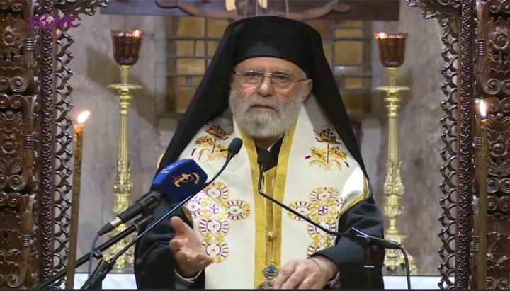 Screenshot from Metropolitan Saba's homily. Photo: Antioch Patriarchate/Facebook