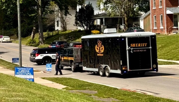 The Ashland County Bomb Squad responds Saturday morning to the 2025 Greek Festival at Ss. Constantine and Helen Greek Orthodox Church in Mansfield, Ohio. Photo: richlandsource.com