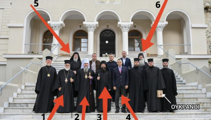 Those who received Dumenko’s delegation on Mount Athos. Photo: UOJ-Mount Athos