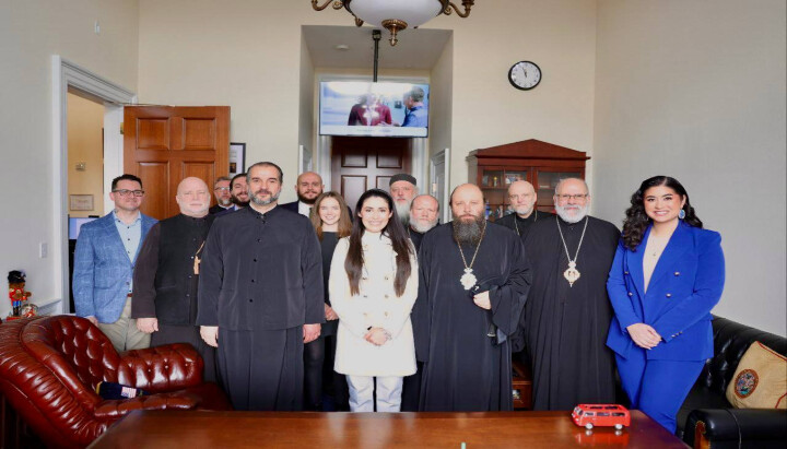 Rep. Luna is pictured with members of the Orthodox faithful present in today's meeting. Photo: Society of St. John of Shanghai and San Francisco