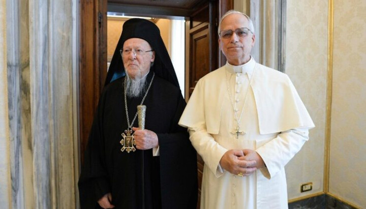 Pat. Bartholomew and Pope Leo. Photo: Vatican News