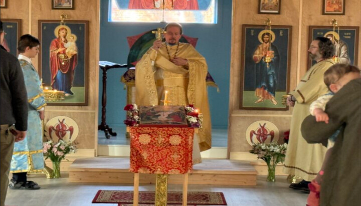 The first Liturgy at Holy Apostles Orthodox Church. Photo: westsrbdio.org