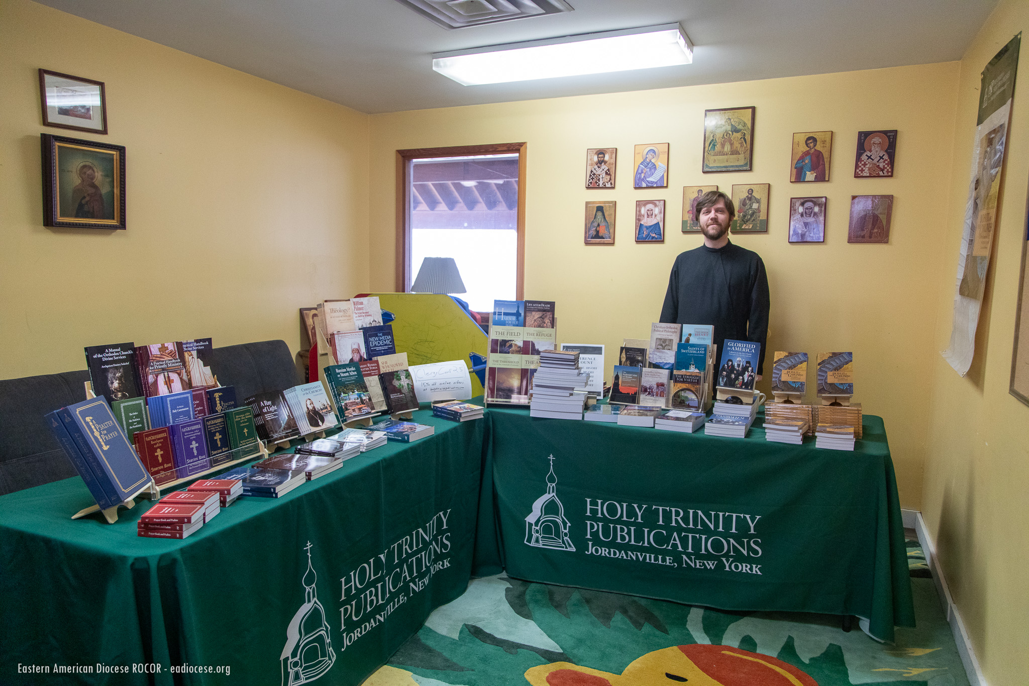 Reader Timothy Zelinski, from Jordanville, oversees HTP materials.