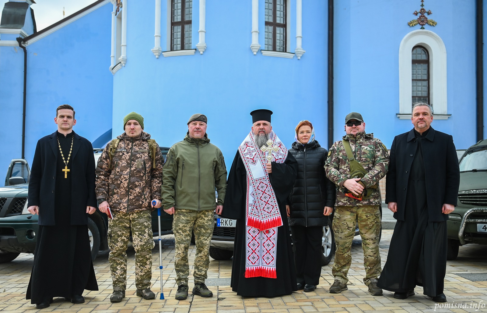 Colonel Larysa Polianska in civilian attire with Serhii (Epiphany) Dumenko.